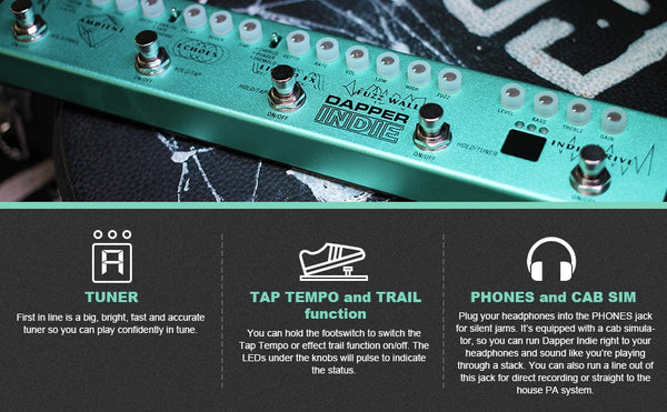 Multi Effects Guitar Pedal Dapper Indie of Distortion Reverb Delay Chorus Fuzz And Phaser Tremolo for Indie | Vimost Shop.