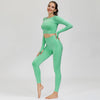Women&#39;s Sportswear Seamless Yoga Sets Women Gym Clothing Fitness Long Sleeve Crop Top+High Waist Workout Leggings Sports Suits