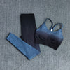 Ombre Gym Set Women Sport Suit Fitness Wear Sportswear Seamless Leggings Padded Sports Bras Yoga Sets Workout Clothing