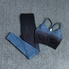 Ombre Gym Set Women Sport Suit Fitness Wear Sportswear Seamless Leggings Padded Sports Bras Yoga Sets Workout Clothing