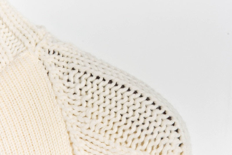 Women Sweater Knitted Fashion Turtleneck Long Sleeve Belt Zipper Pocket Loose Fall Winter Warm Thick Casual Clothing Femme