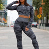 Yoga-Sets Suits Sport Outfits Active Tracksuits Fitness Long Sleeves Crop Tops + High Waist Tummy Control Leggings Sportswear | Vimost Shop.