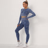 Yoga-Sets Suits Sport Outfits Active Tracksuits Fitness Long Sleeves Crop Tops + High Waist Tummy Control Leggings Sportswear | Vimost Shop.