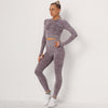 Yoga-Sets Suits Sport Outfits Active Tracksuits Fitness Long Sleeves Crop Tops + High Waist Tummy Control Leggings Sportswear | Vimost Shop.