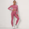 Yoga-Sets Suits Sport Outfits Active Tracksuits Fitness Long Sleeves Crop Tops + High Waist Tummy Control Leggings Sportswear | Vimost Shop.