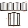 Solid Construction Foldable Portable Design Dog Fences 24" 4-Panel Wooden Folding Free Standing Gate Pet Gate PS7333 | Vimost Shop.