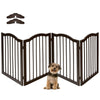 Solid Construction Foldable Portable Design Dog Fences 24" 4-Panel Wooden Folding Free Standing Gate Pet Gate PS7333 | Vimost Shop.
