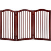 3 Panels Folding Freestanding Stylish Sturdy Smooth Wood Pet Dog Safety Gate Fold Free-standing 360 Degrees Rotate PS7085 | Vimost Shop.