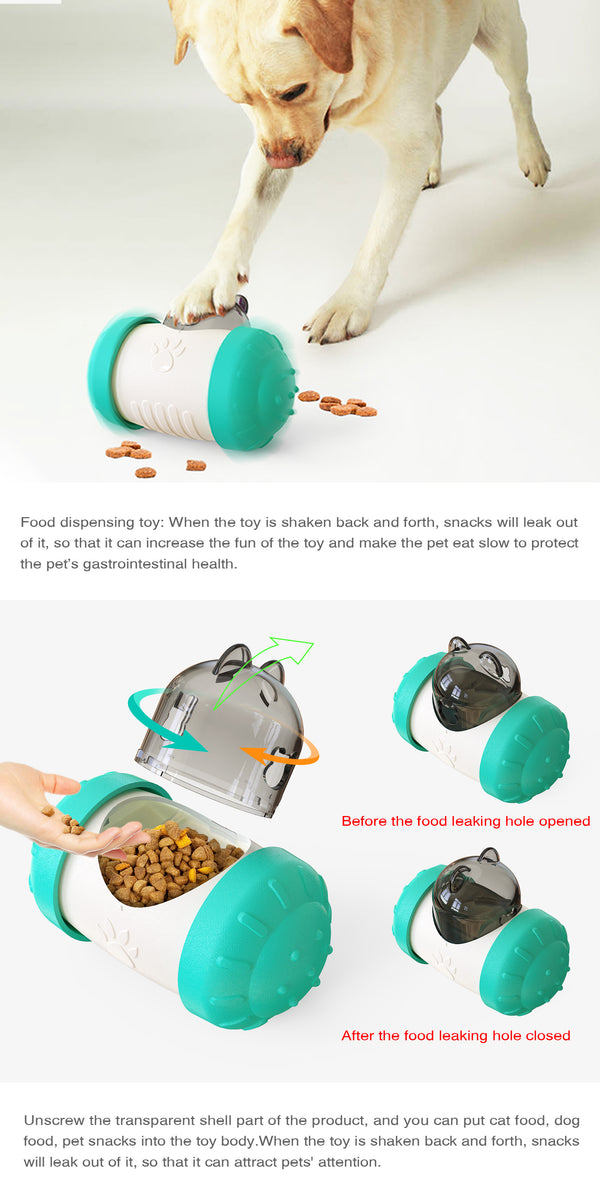 Pet Dog Cat Tumbler Toy Interactive Food Dispensing Ball Treat Puzzle IQ Training Feeder Slow Eating Toys Pet Product | Vimost Shop.