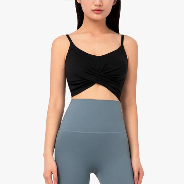 Olid New Style Women Yoga Bras Sexy Design Running Tops Knotted Girls Gym Wear Stretchy Padded Tops Athletic Vest Bra | Vimost Shop.