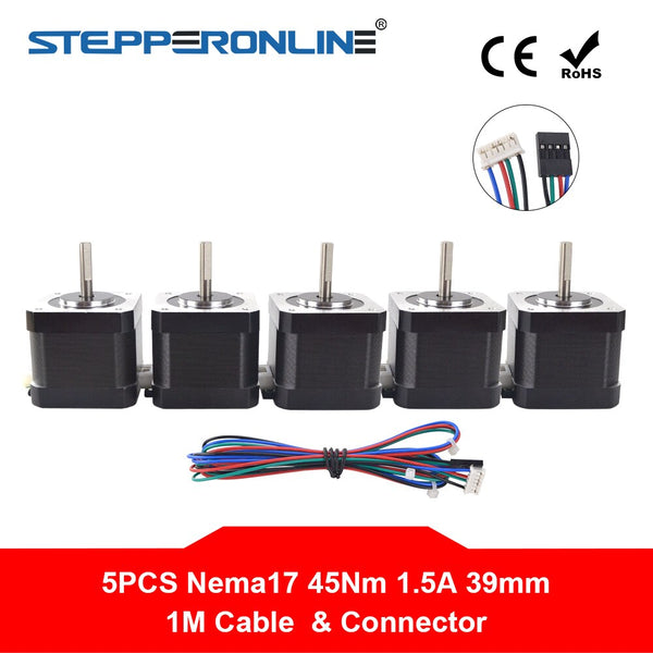 5PCS Nema 17 Stepper Motor 1.5A  42 Motor 39mm 12V 1m Cable 4-lead Nema17 Step Motor for CNC 3D Printer | Vimost Shop.