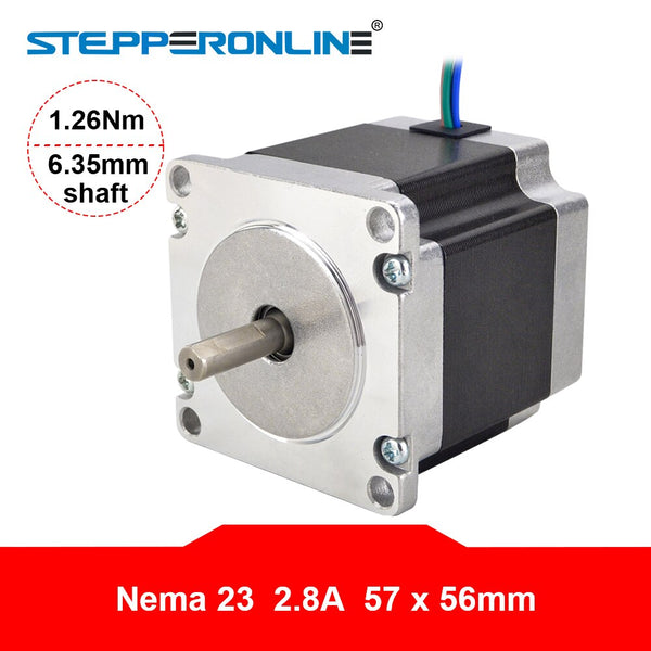 Nema 23 Stepper Motor 1.26Nm 56mm Body Length 2.8A 23HS5628 Stepper 178.04oz.in Nema23 Motor 6.35mm Shaft for CNC Router | Vimost Shop.