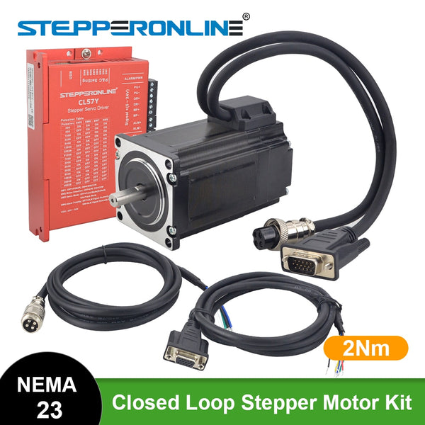 2Nm Nema 23 Closed Loop Stepper Motor Servo Driver Kit Nema 23 Stepper Motor with Encoder with 2pcs 1.7m Cables | Vimost Shop.