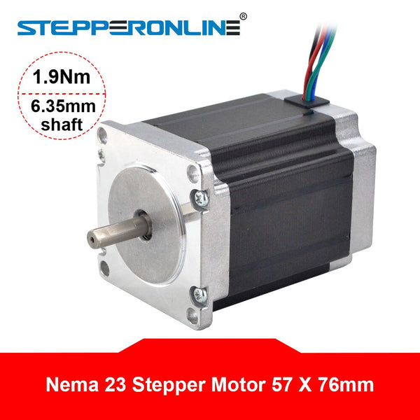 Nema 23 Stepper Motor 1.9Nm 2.8A 57x76mm Stepper Nema23 Motor 6.35mm Shaft 4-lead for 3D Printer/ CNC Router | Vimost Shop.