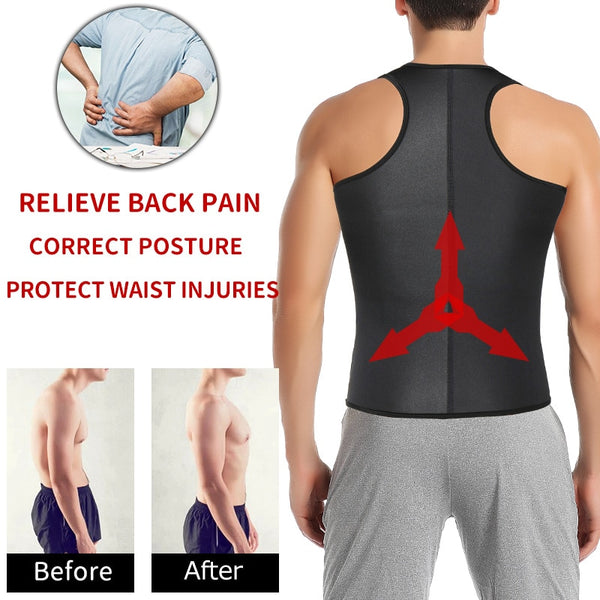 Mens Sauna Vest Fitness Body Shaper Abdomen Reducing Shapewear Sweat Corset Top Shirt Waist Trainer Slimming Belt Fat Burning | Vimost Shop.