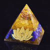 Lotus Meditation Orgonite Pyramid Energy Stone Lapis Lazuli Healing Pyramid Craft Orgone Ornaments | Vimost Shop.