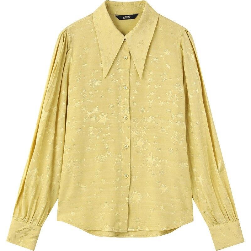 Solid Pure Single Breasted Casual Chiffon Shirt Women,Spring Vintage Full Sleeve Korean Ladeis Basic Daily Top