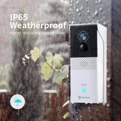 HMBA1MQ Video Doorbell Camera Wireless Chime 1080P Wider View 2-Way Audio Night Vision Waterproof 24/7 Security Cam