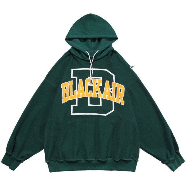 Hoodie Men Hit Color Letter Patch Hooded Sweatshirt Pullover Spring Harajuku College Style Simple All-match Streetwear