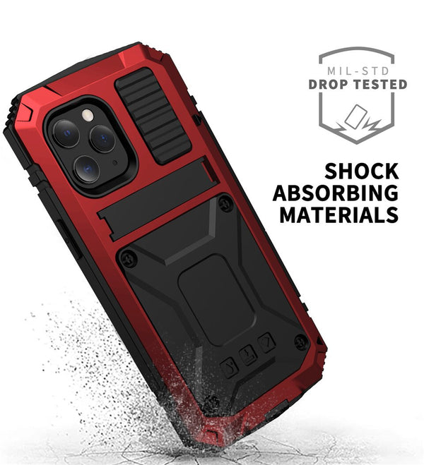 Kickstand Phone Case For iPhone 12 Pro Max Mini XS Max XR Dustproof Shockproof Tempered glass Metal Cover For iPhone 11 Pro Max | Vimost Shop.