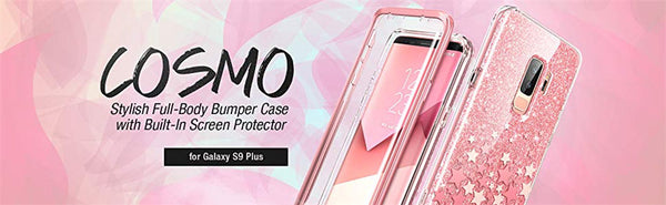 For Samsung Galaxy S9 Plus Case Cosmo Full-Body Glitter Marble Bumper Protective Cover with Built-in Screen Protector | Vimost Shop.