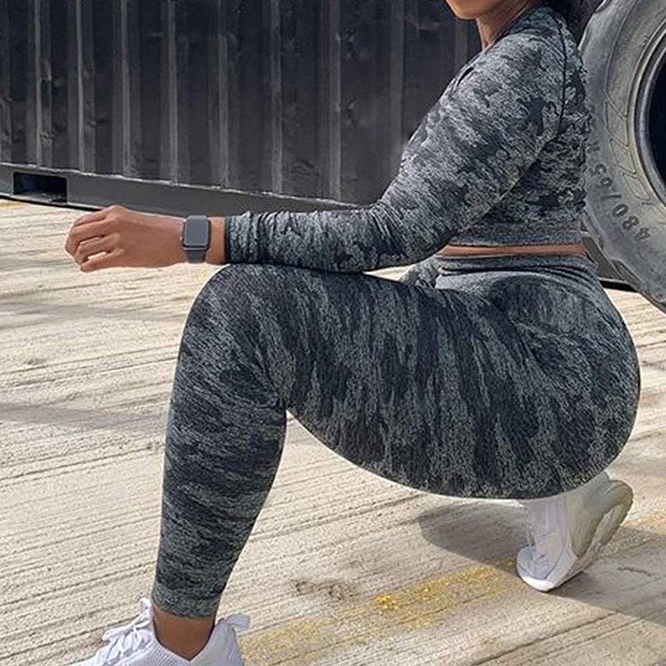 Yoga Crop Tops Women Long Sleeves T-shirts Gym Clothing Sportswear Fitness Tank Tops Workout Shirts Running Cropped Tracksuit | Vimost Shop.