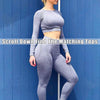 Gym Sport Outfits Yoga Clothing Set Women Long Sleeves Fitness Shirt Seamless Leggings Running Suit Workout Tracksuit Activewear | Vimost Shop.