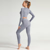 Gym Sport Outfits Yoga Clothing Set Women Long Sleeves Fitness Shirt Seamless Leggings Running Suit Workout Tracksuit Activewear | Vimost Shop.