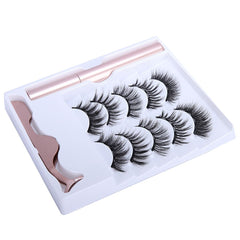 5 Pairs Magnetic Eyelashs Set Magnet Liquid Eyeliner & Magnetic Lashes & Tweezer Set Waterproof Long Lasting Faux Cils | Vimost Shop.