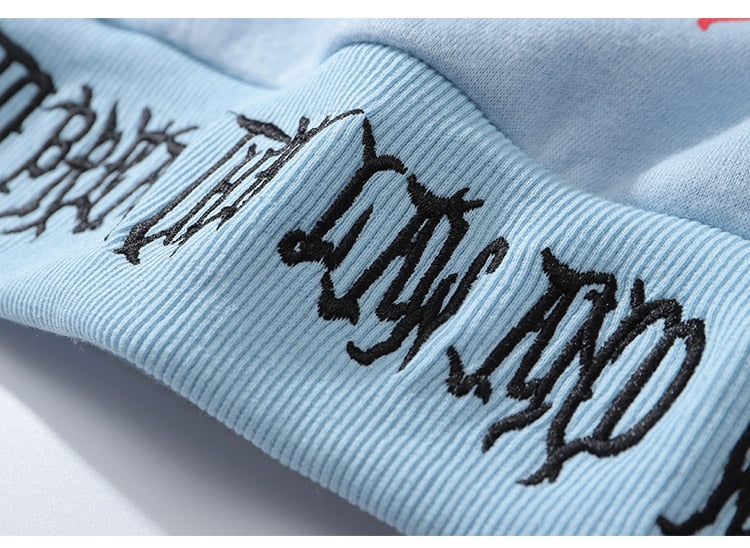 Anime Manga Sexy Girl Punk Letter Print Hoodies Men Casual Loose Sweatshirt Streetwear Japanese Harajuku Otaku Pullover