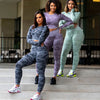 Yoga Set 2 Piece Sport Outfits Gym Activewear Long Sleeve Crop Top + Yoga Pants Running Leggings Suits Workout Tracksuits | Vimost Shop.