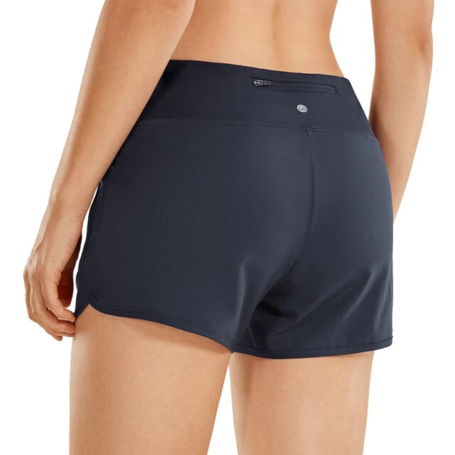 Women's Quick-Dry Workout Running Athletic Sports Shorts with Zip Pocket - 4 Inches