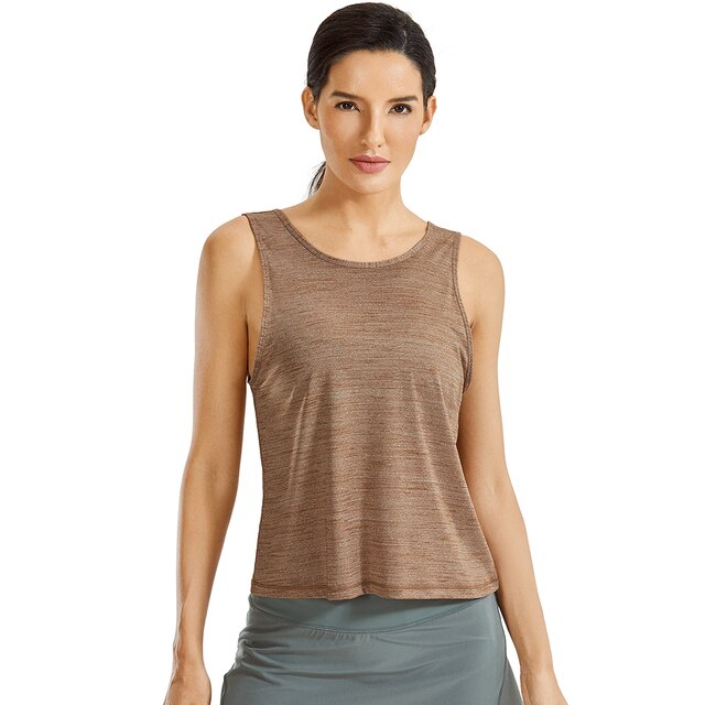 Women's Lightweight Workout Tank Heather Quick Dry Sleeveless Athletic Shirt Casual Top