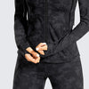 Hooded Workout Track Running Jacket For Women Full Zip Hoodie Jacket Sportswear with Zip Pockets