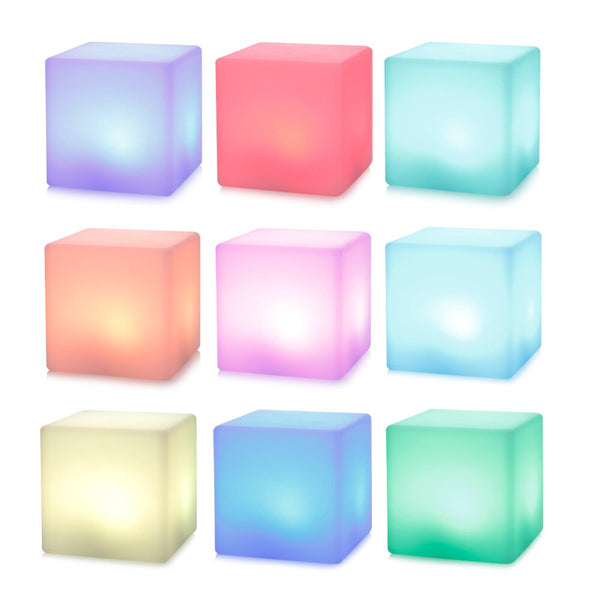 Rechargeable LED Cube Shape Night Light With Remote Control For Bedroom 7 Colors Changing USB Night Light Built-In Battery | Vimost Shop.
