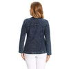 Women's Plus Size Autumn Casual Denim Jacket High Flexibility Cotton Knitted Denim Jacket