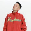 Hit Color Embroidery Turn-down Collar Jacket Men College Style Windproof Tracksuit Coats High Street Vintage Streetwear