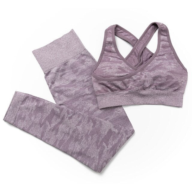 3Pcs Yoga Set Sport Suits Gym Wear Seamless Sportswear Workout Leggings Sports Bra Long Sleeves Crop Tops Fitness Clothing | Vimost Shop.