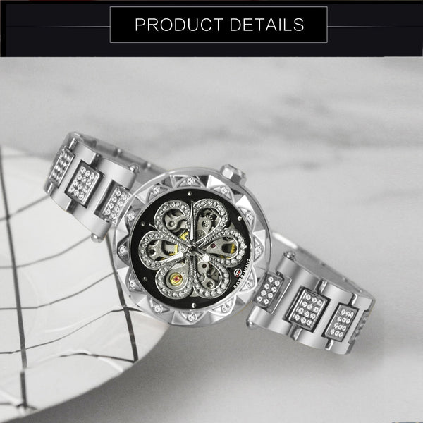 Fashion Women Watch Top Brand Diamond Female Wristwatch Automatic Machanical Watches Luxury Luminous Hands Clock New