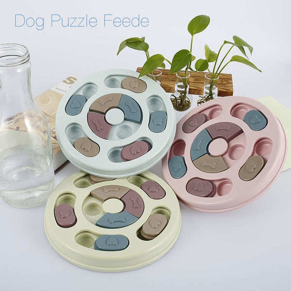 Pet Dog Puzzle Toys Round Interactive Slow Dispensing Feeding Pet Dog Training Games Increase IQ Feeder for Small Medium Dogs | Vimost Shop.
