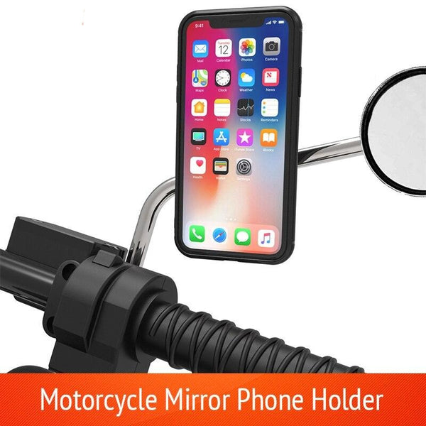 Universal Motorcycle Rearview Mirror Cell Phone Holder Stand Support Handle Bike Moto Electric vehicles Quick Mount Holder
