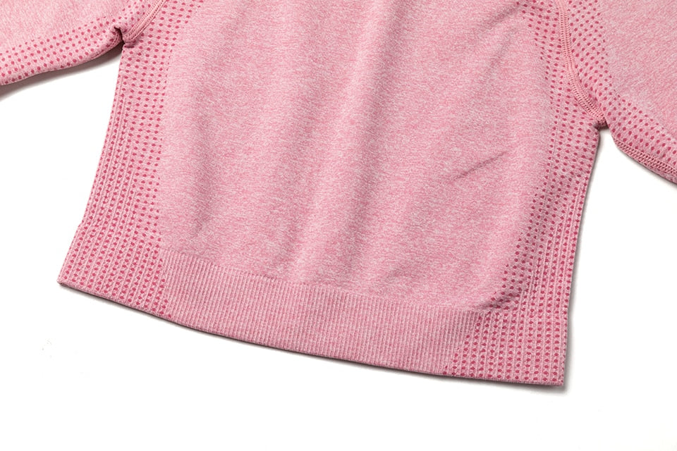 Yoga Crop Tops Women Long Sleeve Running Shirts Sport T-shirts Workout Tanks Fitness Sportswear Gym Clothing Seamless Cropped | Vimost Shop.