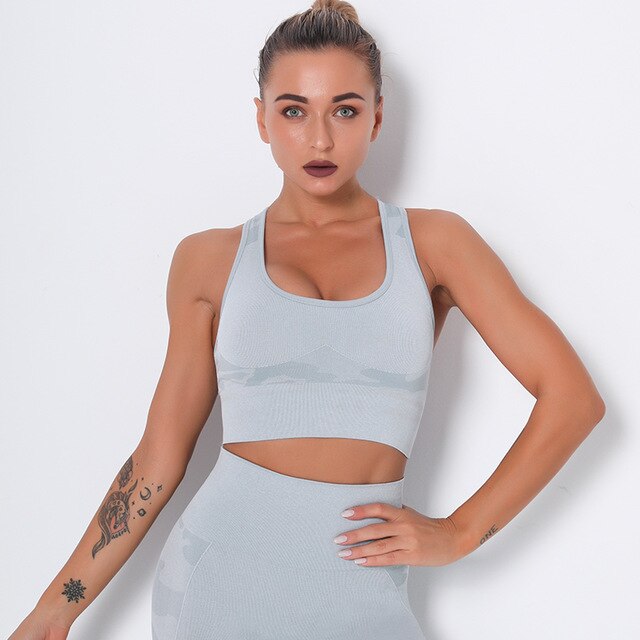 Women Sports Bra Shockproof Padded Yoga Bras Gym Athletic Sportswear Workout Tops Running Brassiere Camouflage Fitness Brallete | Vimost Shop.