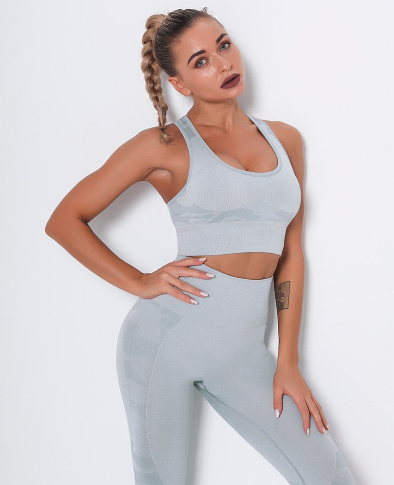 Women Sports Bra Shockproof Padded Yoga Bras Gym Athletic Sportswear Workout Tops Running Brassiere Camouflage Fitness Brallete | Vimost Shop.