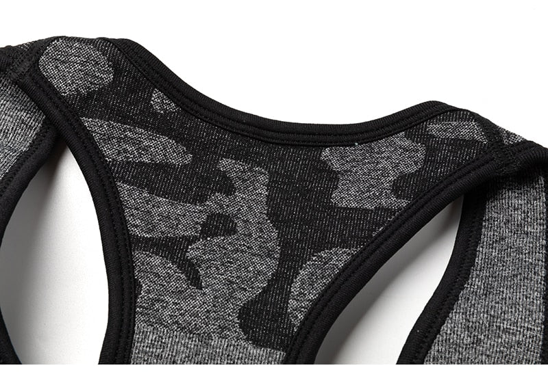 Women Sports Bra Shockproof Padded Yoga Bras Gym Athletic Sportswear Workout Tops Running Brassiere Camouflage Fitness Brallete | Vimost Shop.