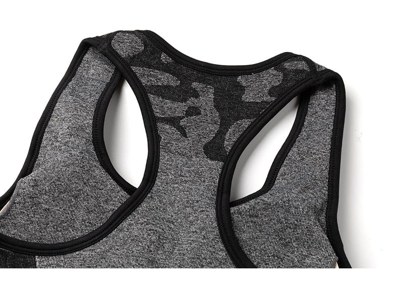 Women Sports Bra Shockproof Padded Yoga Bras Gym Athletic Sportswear Workout Tops Running Brassiere Camouflage Fitness Brallete | Vimost Shop.