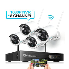 HMB41MQ Security Camera System NVR Kit 8CH 1080P CCTV Wireless 4/6PCS Outdoor P2P Set 24/7 Video Surveillance Cam Set