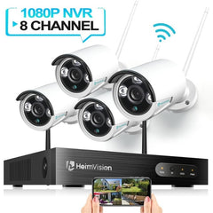 HMB41MQ Security Camera System NVR Kit 8CH 1080P CCTV Wireless 4/6PCS Outdoor P2P Set 24/7 Video Surveillance Cam Set