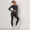 Yoga Sets Gym Leggings Seamless Sportswear 3 Piece Outfits Sports Bra Fitness Long Sleeve Crop Tops Yoga Pants Workout Tracksuit | Vimost Shop.