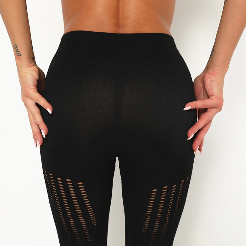 Booty Enhancing Yoga Pants Hollow Out Gym Sport Leggings High Waist Fitness Tights Workout Running Sweatpants Jogging Trousers | Vimost Shop.